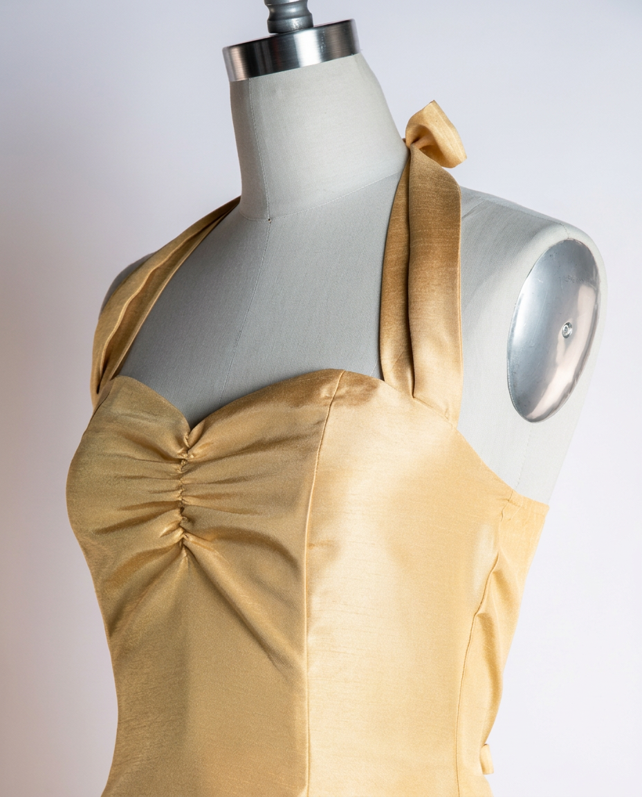 Sweetie Dress- Shantung, Gold