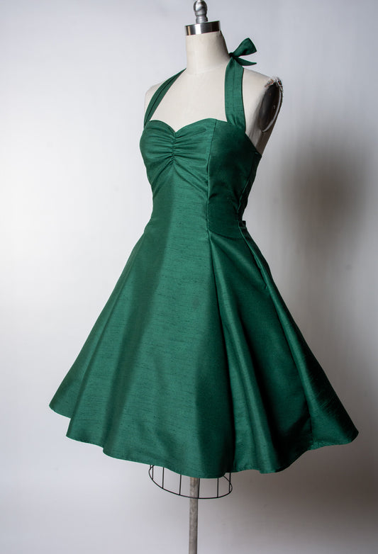 PRE-ORDER  Sweetie Dress- Shantung, Green