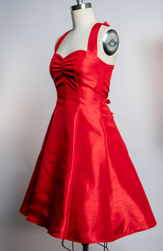 Sweetie Dress- Shantung, Red
