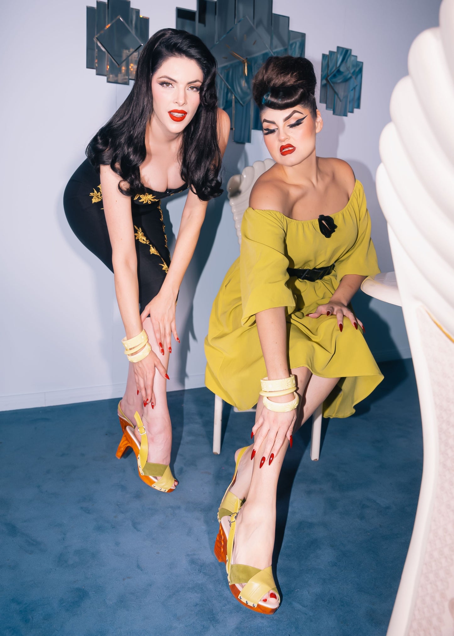 the Venus Wedge in Chartreuse Velvet - now on Sale!