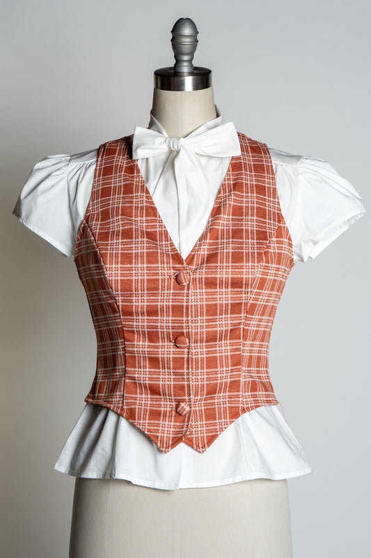 Veronica Vest- Spice Plaid *sale