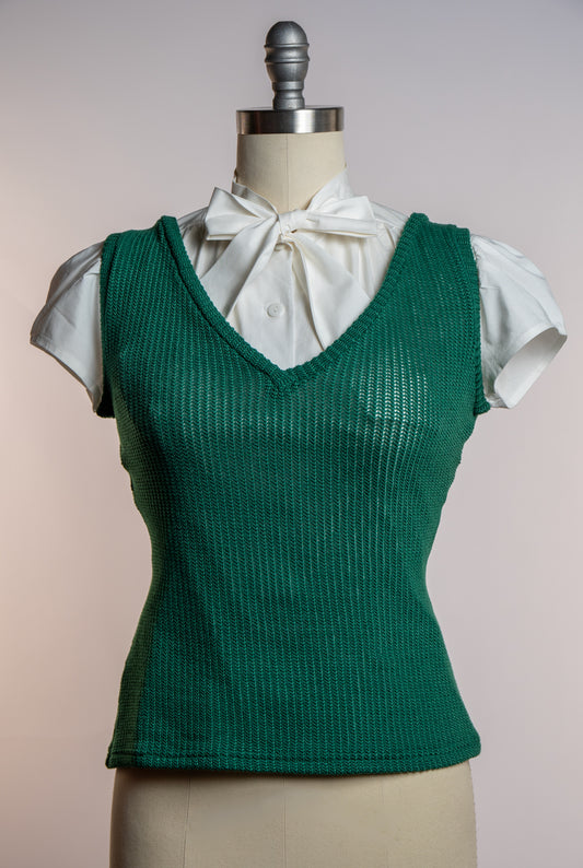 Vivi Vest- Open Knit, Evergreen