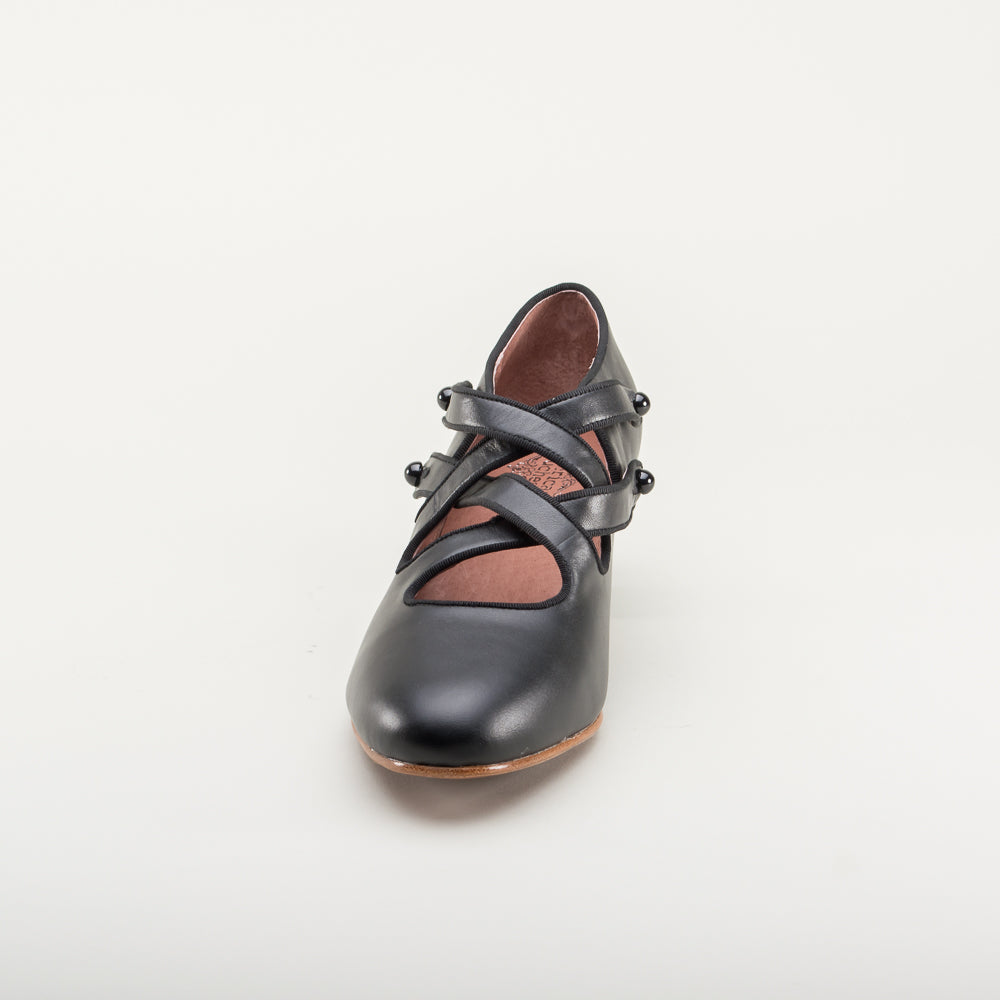 Astoria Edwardian Leather Shoes (Black)