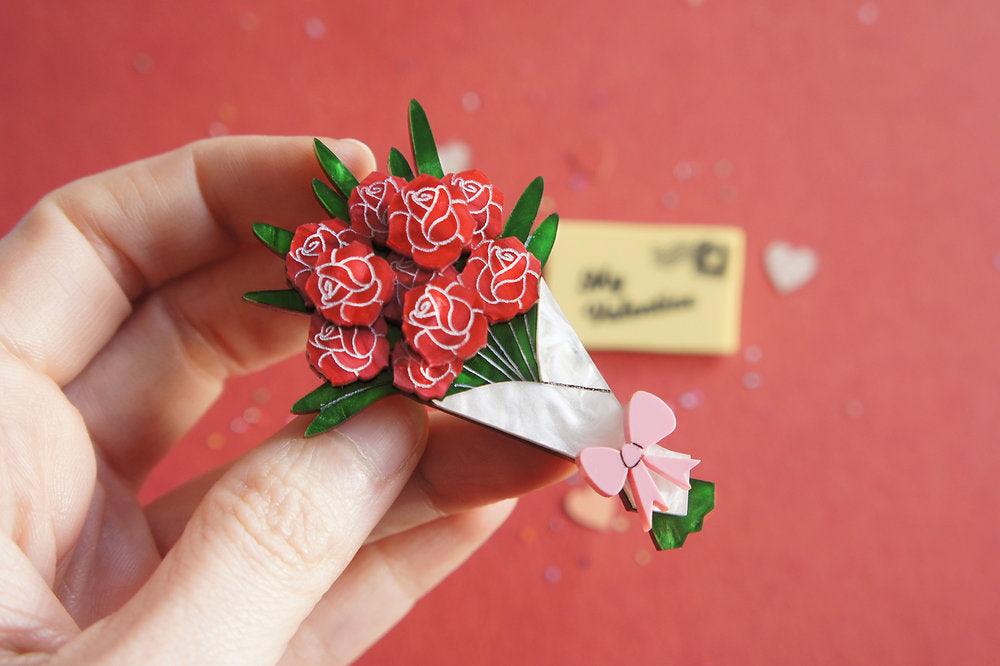Be Mine Valentine Double Brooch by Laliblue