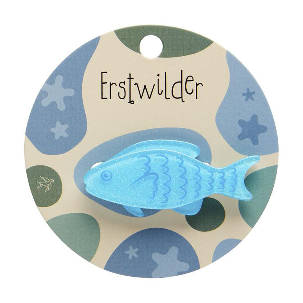 Blue Fish Simplified Mini Brooch by Erstwilder