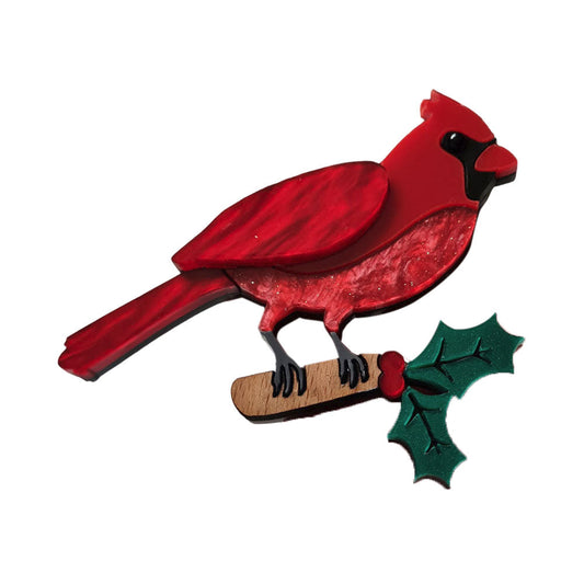 Cardinal Brooch by Cherryloco Jewellery