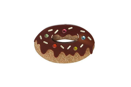 Chocolate Donut Brooch by Laliblue