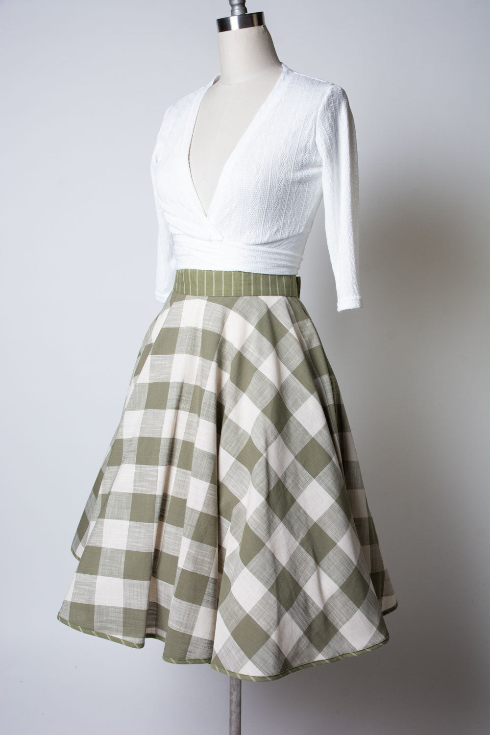 Gingham circle skirt sale