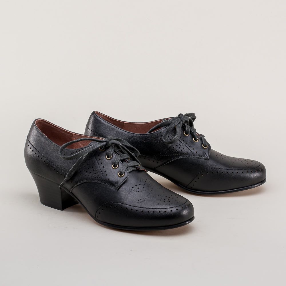 Claire 1940s Oxfords (Black)