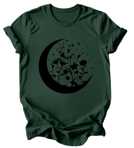 floral moon - Burgundy or Emerald T-Shirt