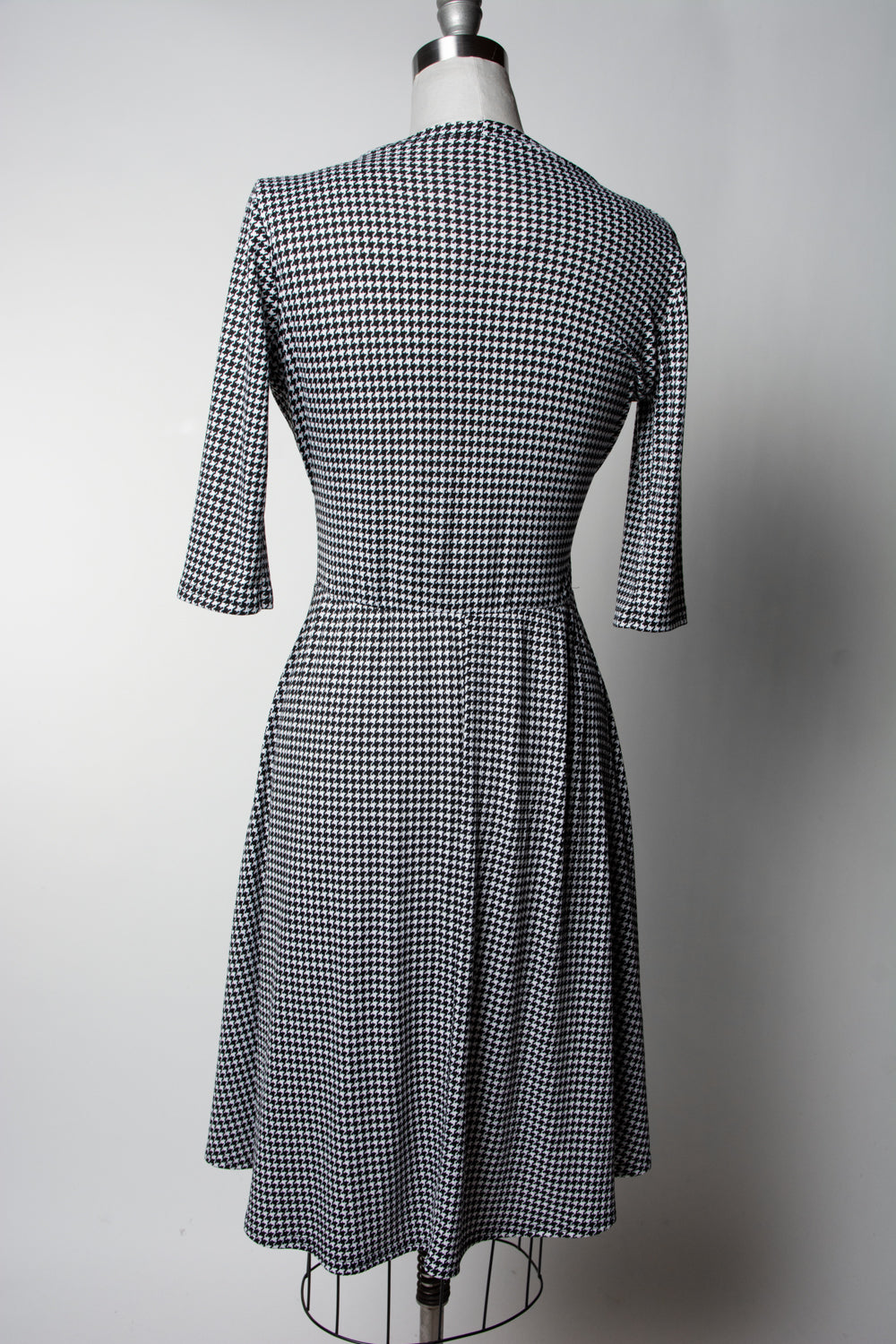 Joanie Knit Dress 3/4 Sleeve - Mini Houndstooth