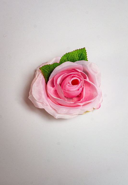 Pink Rose Hair Flower by NicCoCo Creations