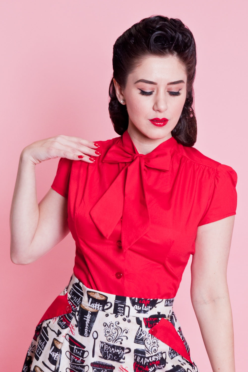 Estelle Blouse - Red - Heart of Haute