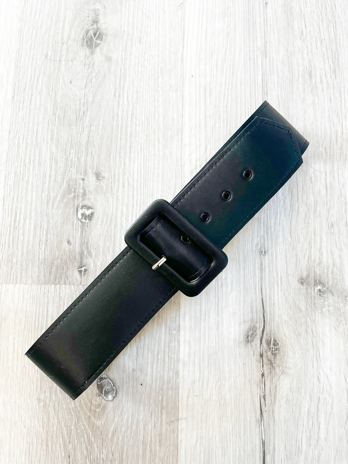 Grommet Belt - Vegan Leather, Black