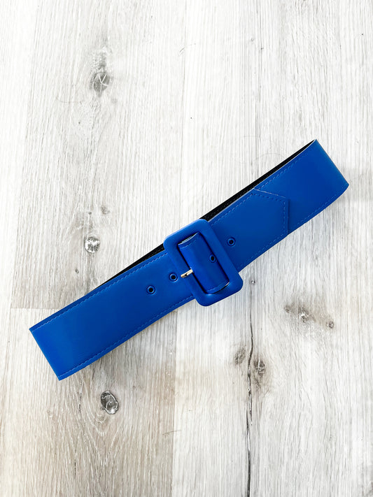Grommet Belt - Vegan Leather, Blue