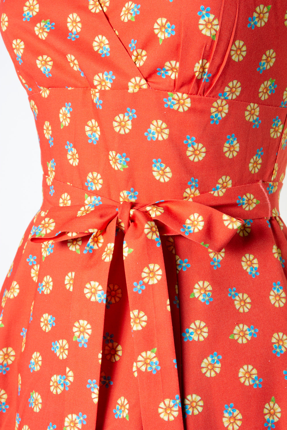 Marie Dress - Katie Daisy, Red-Orange *sale – Heart of Haute