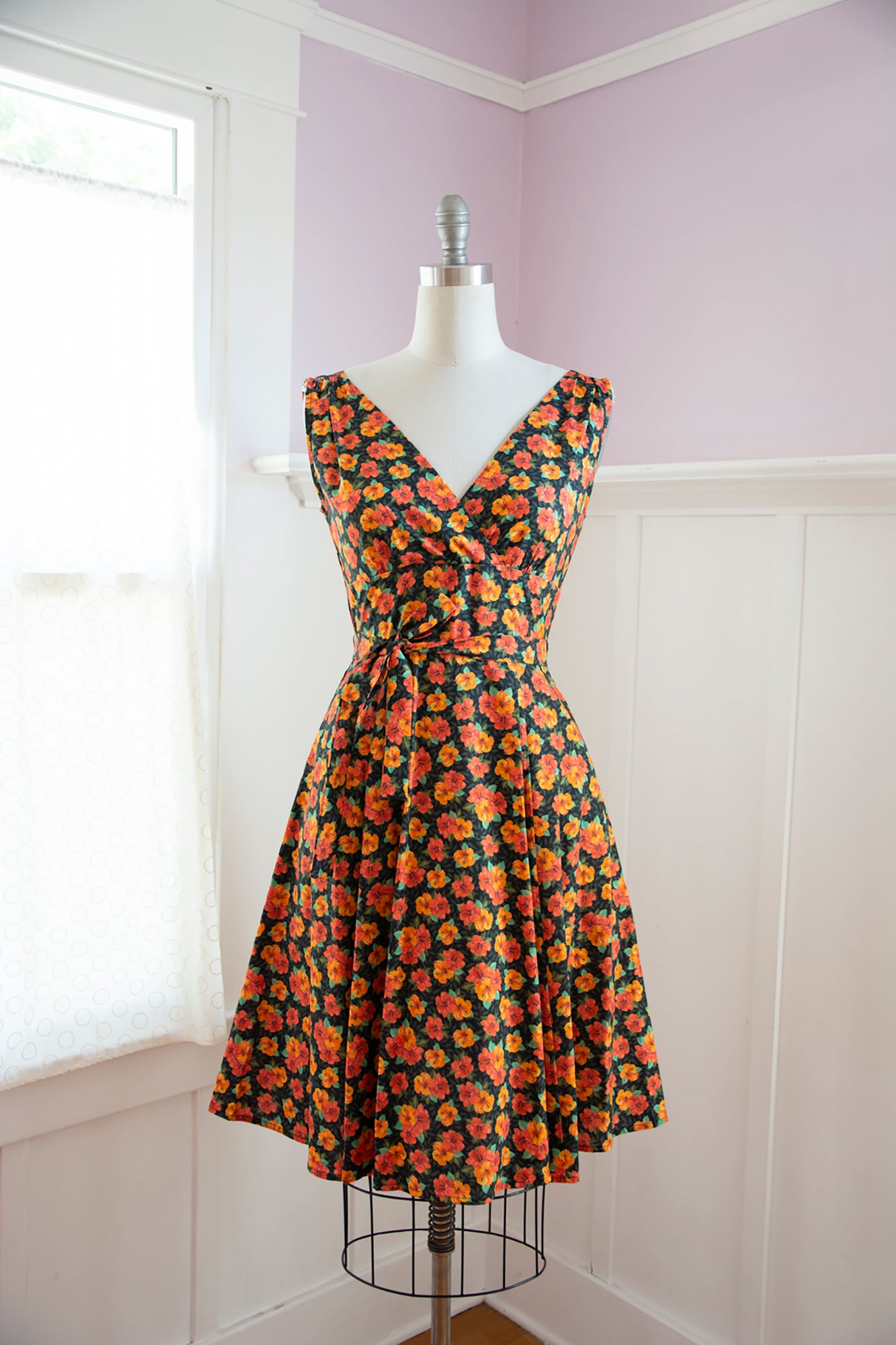 Marie Dress - Orange Hibiscus *sale