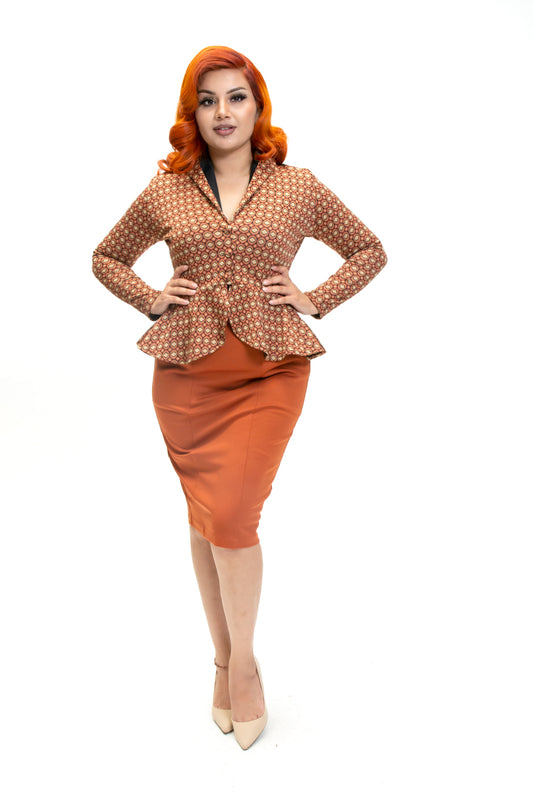 Diva Jacket - Jacquard Dot, Rust