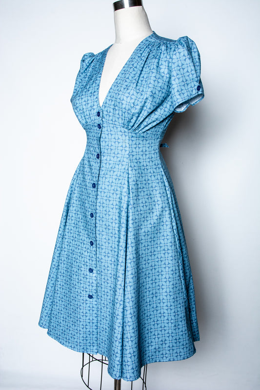 Millie Dress - Trellis, Blue *sale