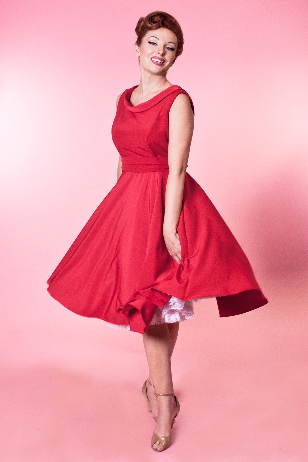 Suzette Dress - Tuscany Silkie Red - Heart of Haute