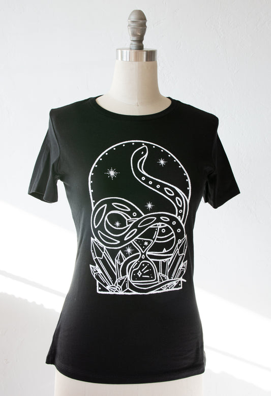 Graphic Tee- Serpent of Time, Black