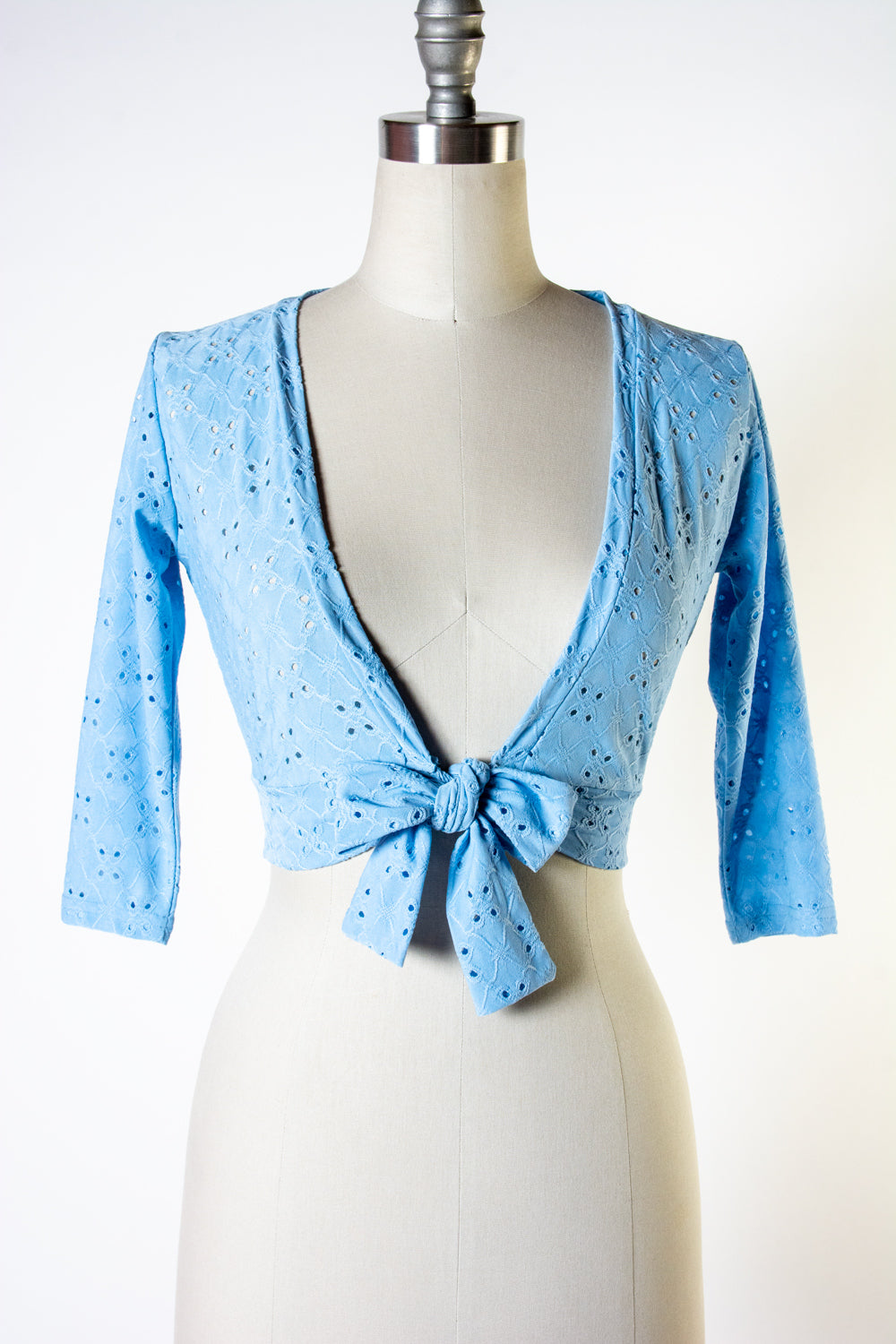 Sweet Sweater - Stretch Eyelet, Light Blue