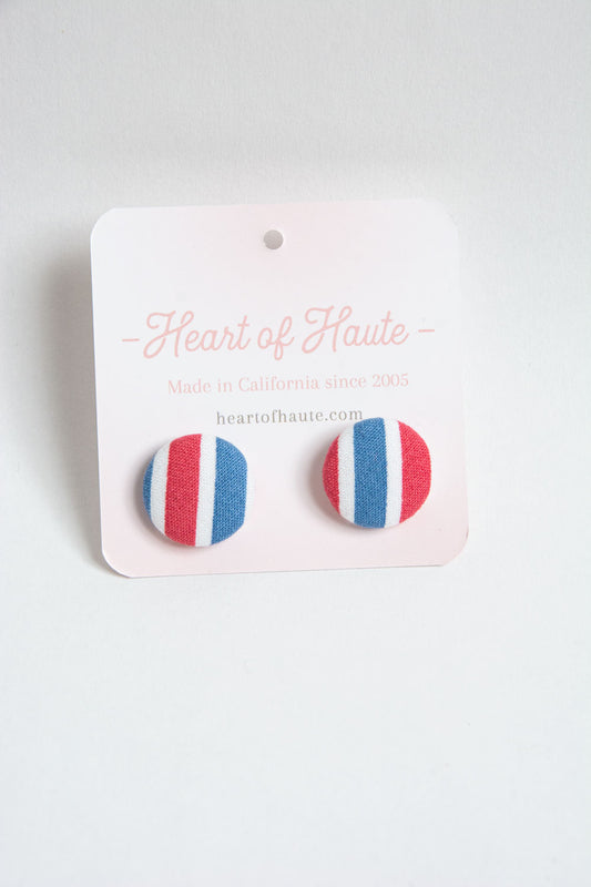 Button Earrings- Americana